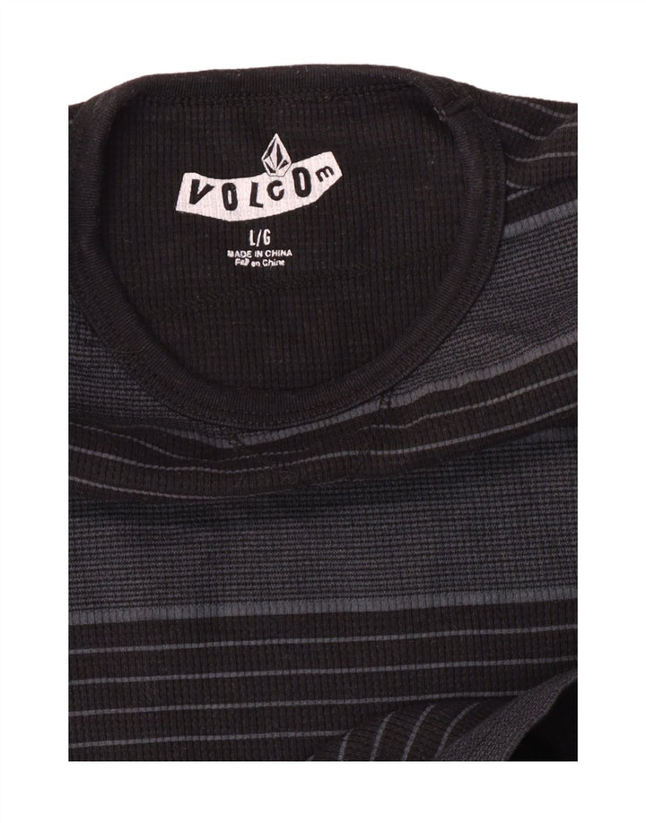 Volcom Haut Garçon Manches Longues 11-12 ans Large Gris Rayé Polyester