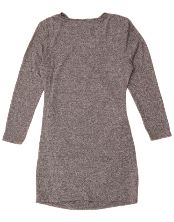 Marks & Spencer Robe fourreau à manches longues pour femme UK 14 Gris moyen moucheté