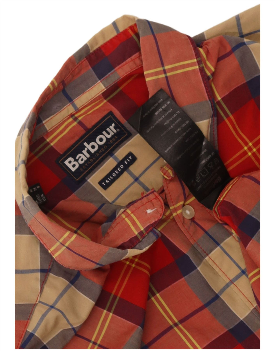 Barbour Chemise coupe ajustée en coton à carreaux rouge moyen pour homme