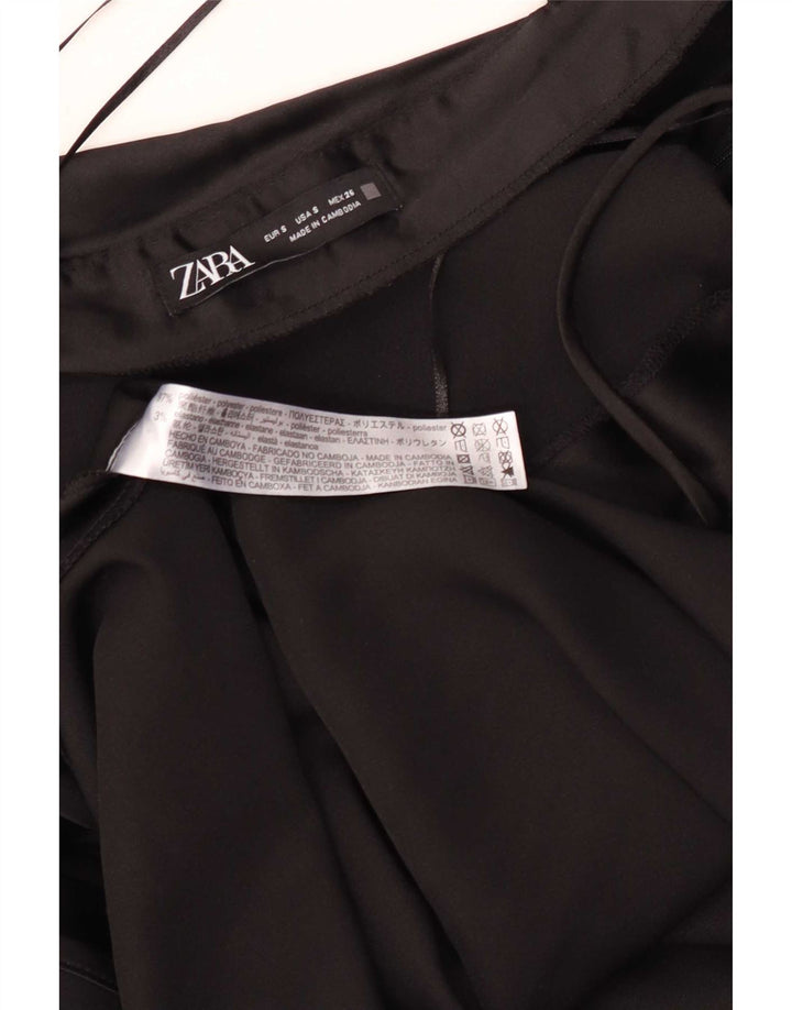 Zara Femme Maxi Slip Robe UK 10 Petit Noir Polyester