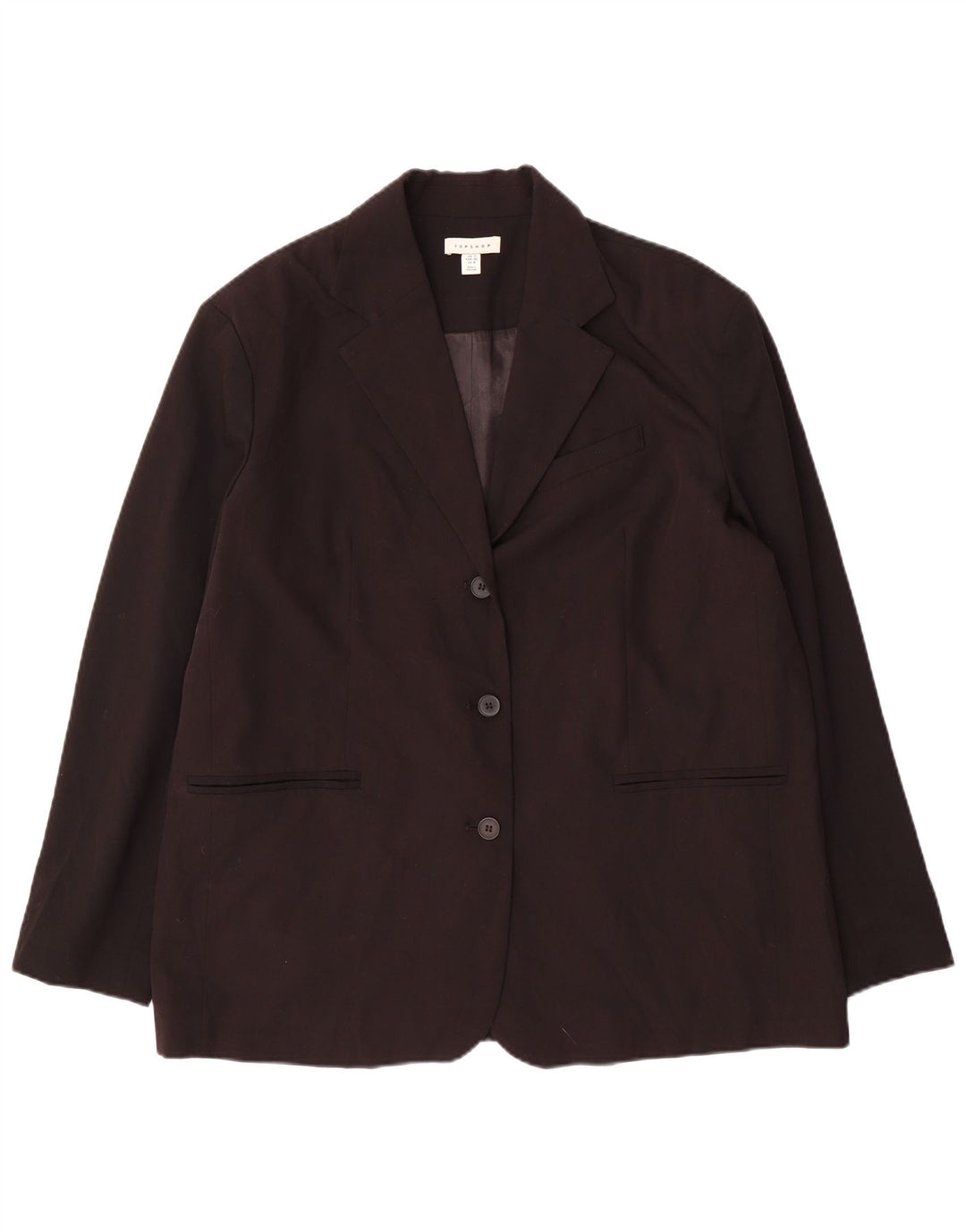 Topshop Veste blazer surdimensionnée à 3 boutons pour femme UK 12 Noir moyen