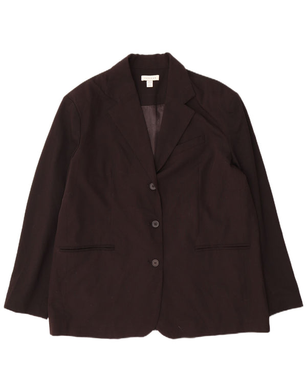 Topshop Veste blazer surdimensionnée à 3 boutons pour femme UK 12 Noir moyen