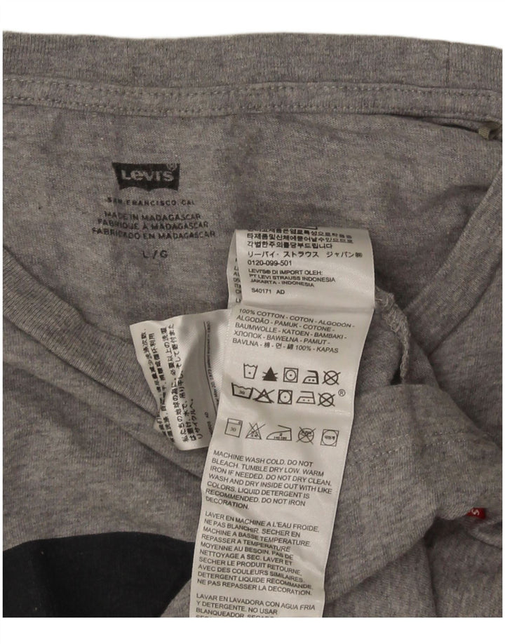 Levi's T-Shirt Graphique Homme Large Gris Moucheté Coton
