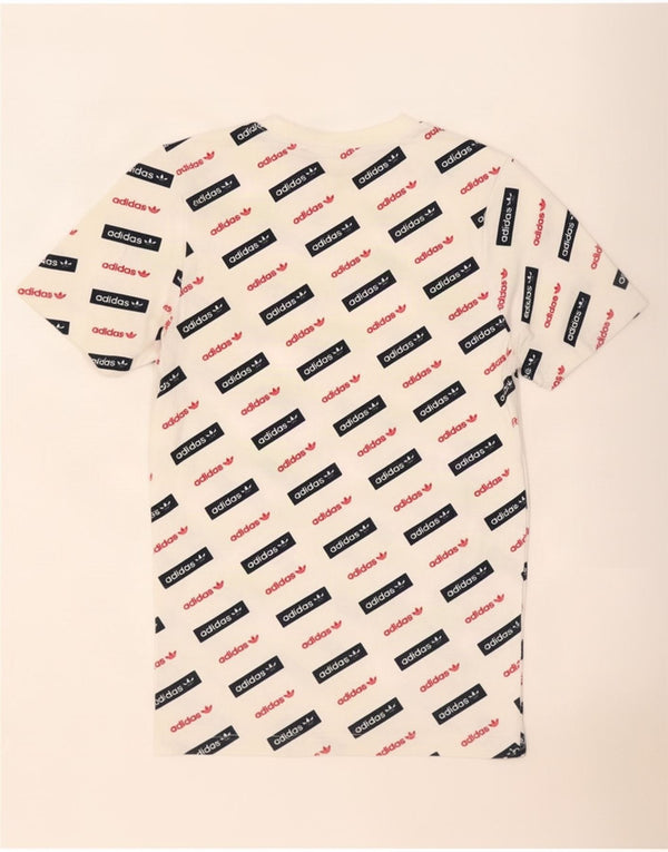 Adidas Mens Graphic T-Shirt Top Small White Cotton