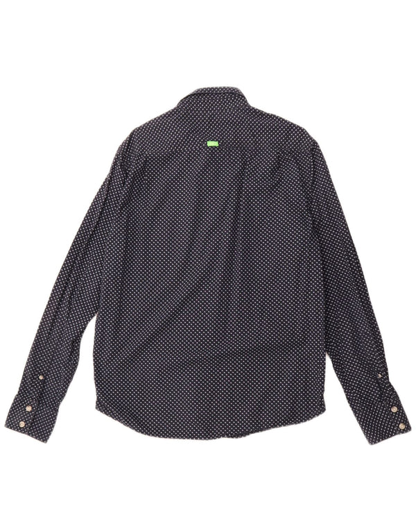 SUPERDRY Chemise Graphique Homme 2XL Bleu Marine Taché