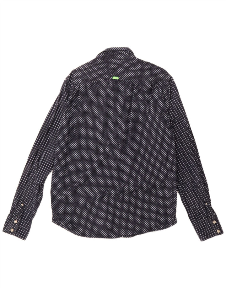 SUPERDRY Chemise Graphique Homme 2XL Bleu Marine Taché