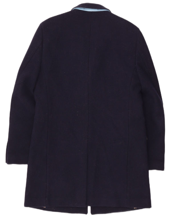 vintage Homme Pardessus UK 42 XL Laine Bleu Marine