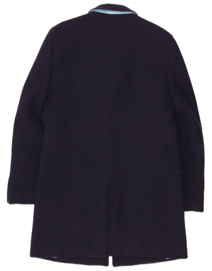 vintage Homme Pardessus UK 42 XL Laine Bleu Marine