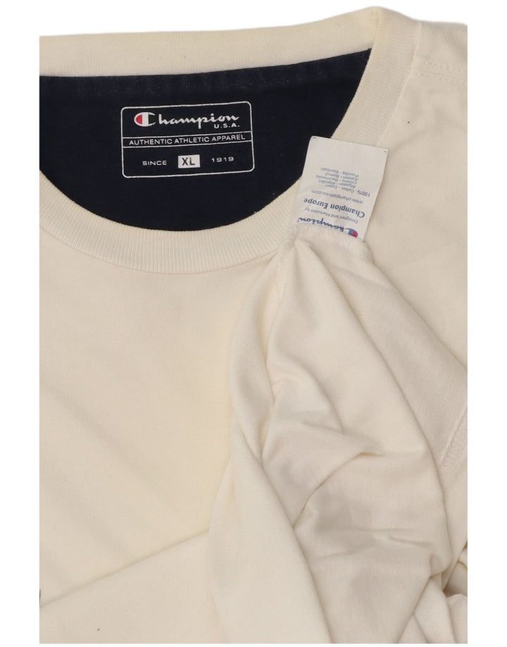 CHAMPION T-Shirt Graphique Homme Top XL Blanc Coton