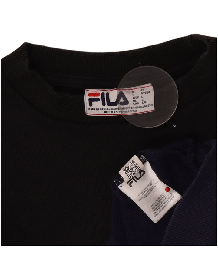 Fila Homme Graphic Sweatshirt Jumper Large Multicolore Colourblock Coton