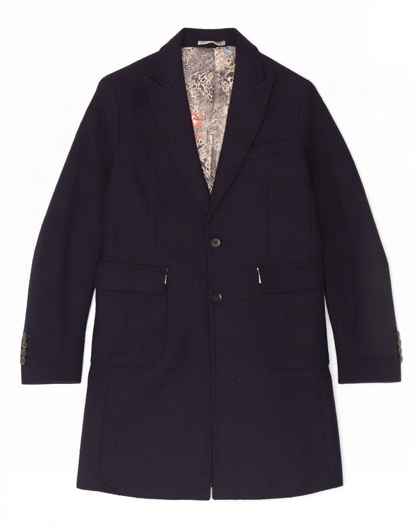 Gianni Feraud Manteau Femme UK 14 Grand Bleu Marine Chevron Polyester