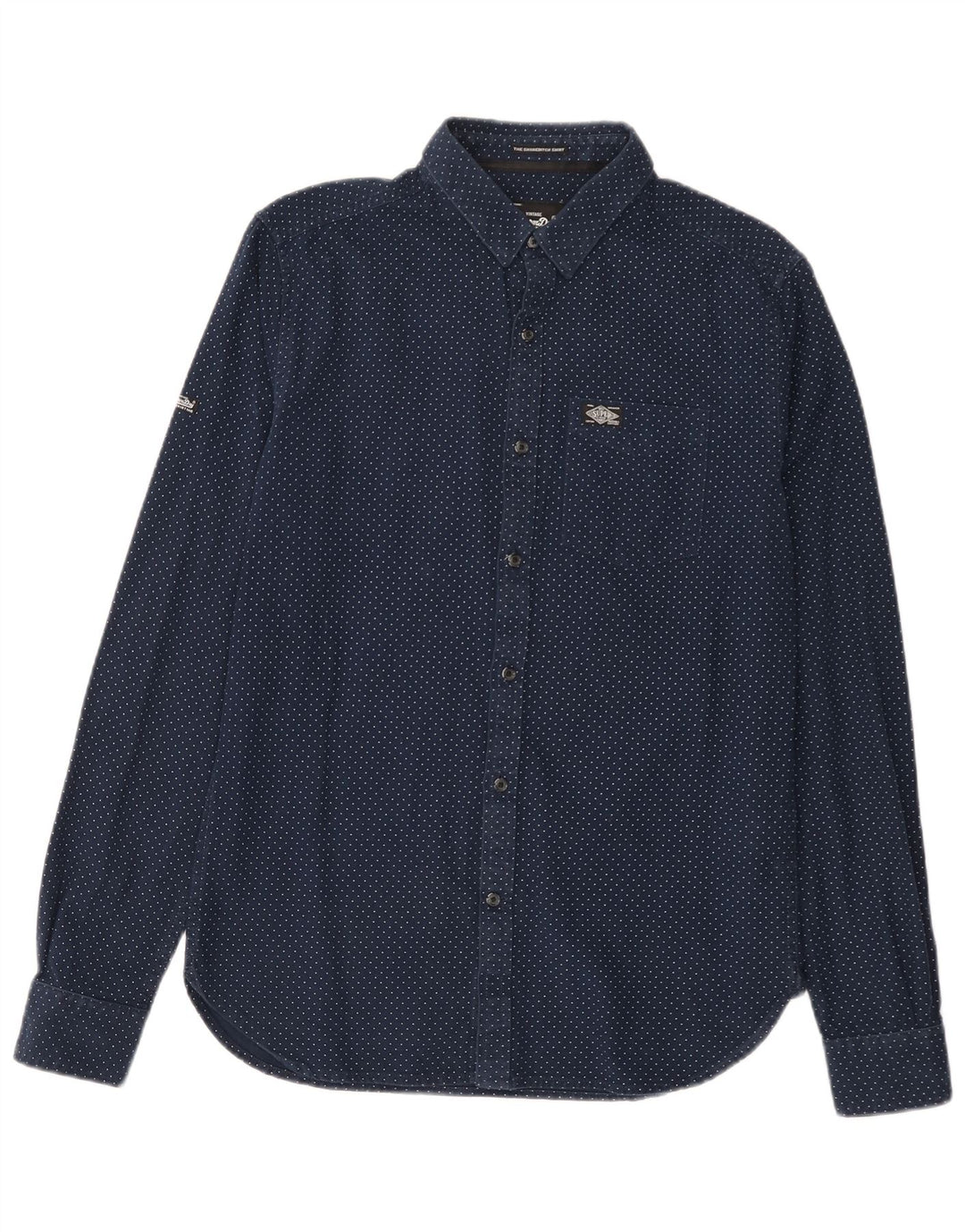 SUPERDRY Chemise Homme Bleu Marine Moyen Coton Tacheté