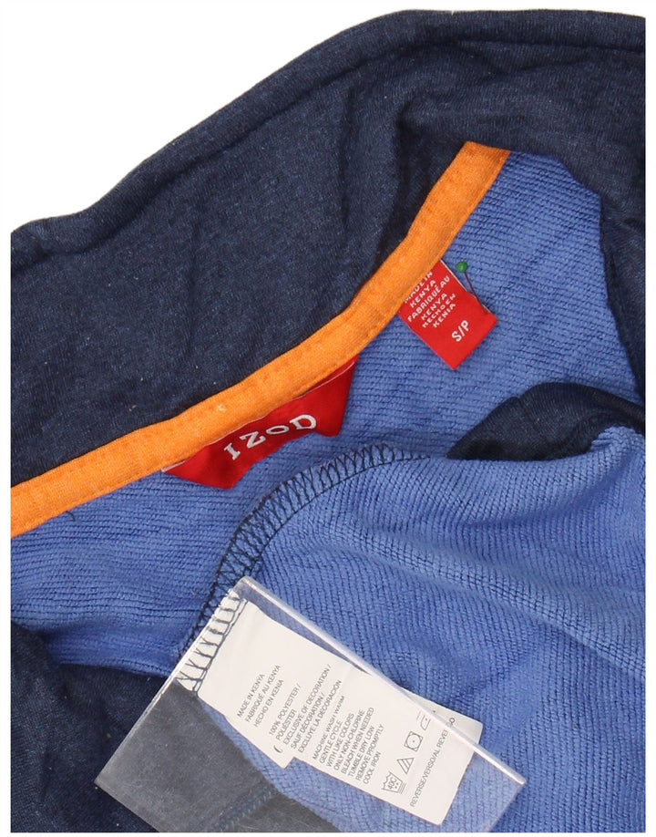 Izod Haut à col zippé à manches longues pour homme Petit bleu marine Polyester