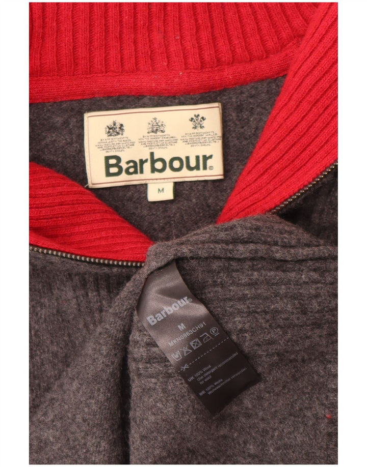 Barbour Pull ample à col zippé pour homme en laine gris moyen