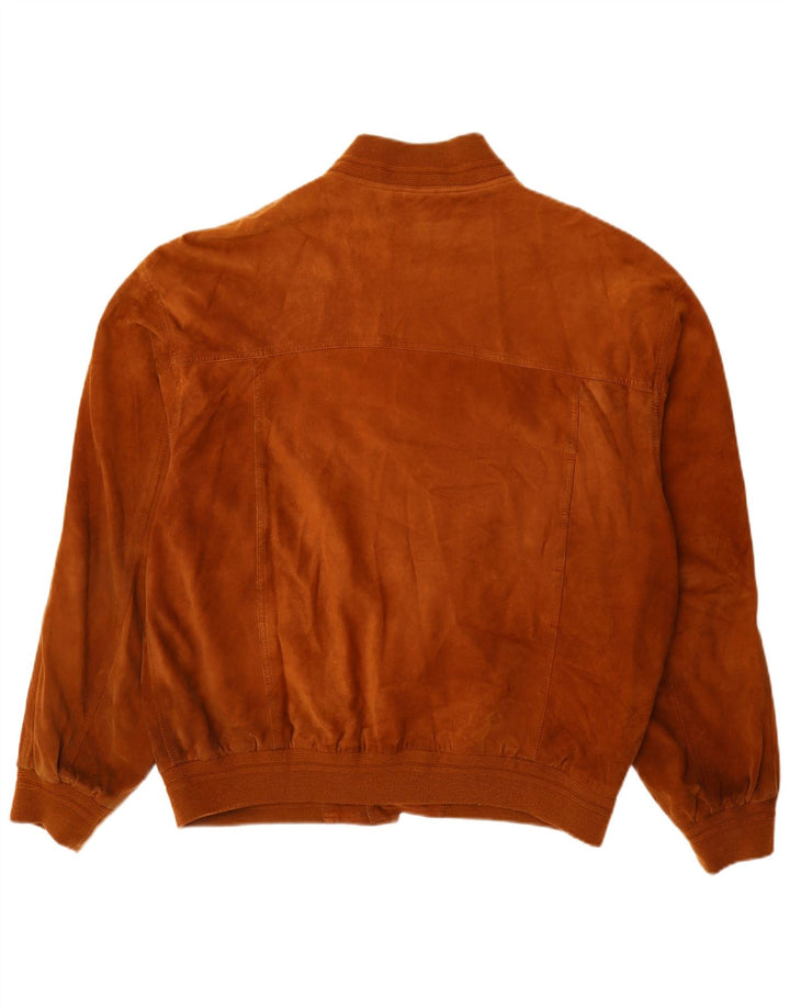 veste en daim homme vintage IT 58 4XL cuir marron