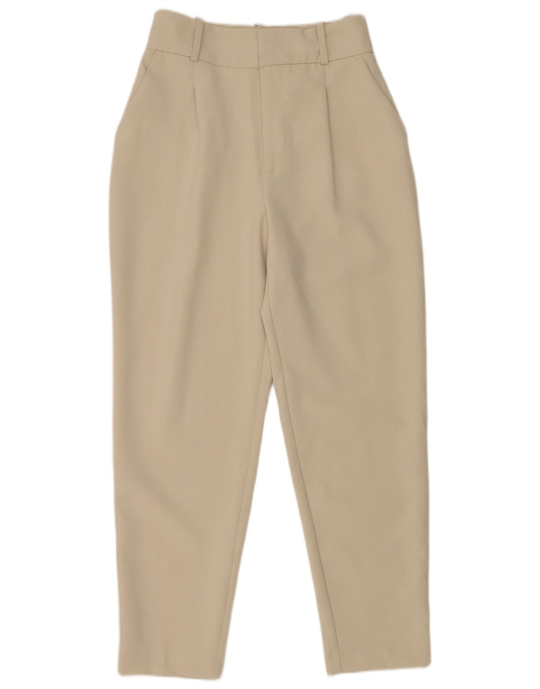 Zara Pantalon De Costume Fuselé Femme Petit W26 L27 Polyester Blanc Cassé
