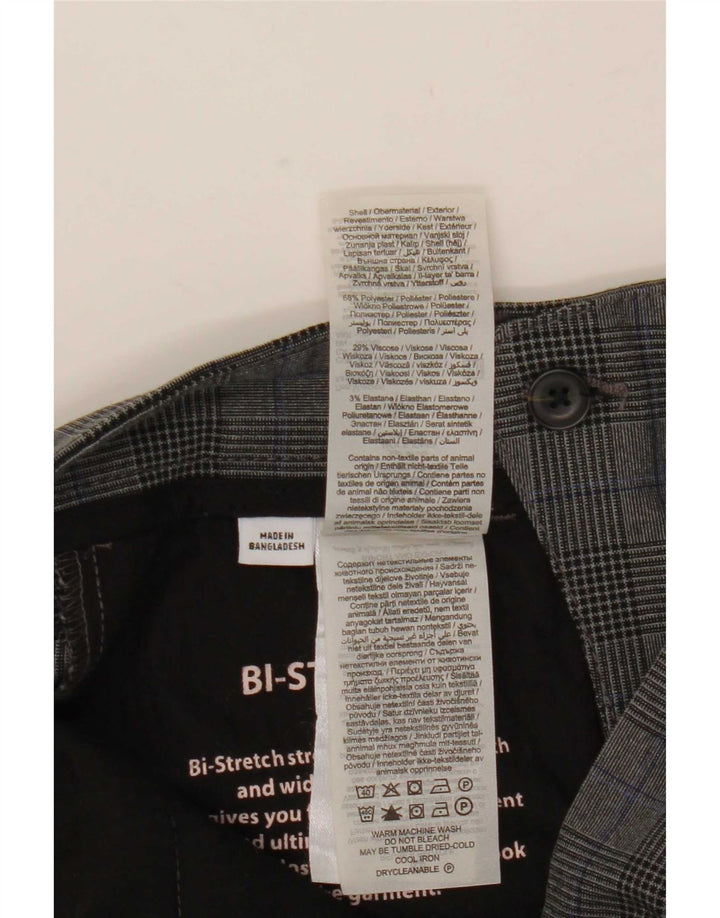 Jack & Jones Pantalon de Costume Marco Slim Homme W28 L30 Gris à Carreaux Polyester