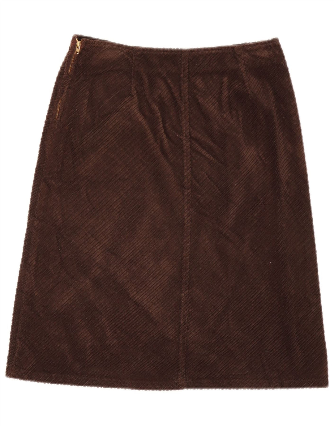 Sisley Jupe Velours Côtelé W28 Marron Moyen Femme