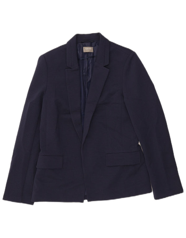 Oasis Veste Blazer Ouverte Femme UK 10 Petit Bleu Marine Polyester