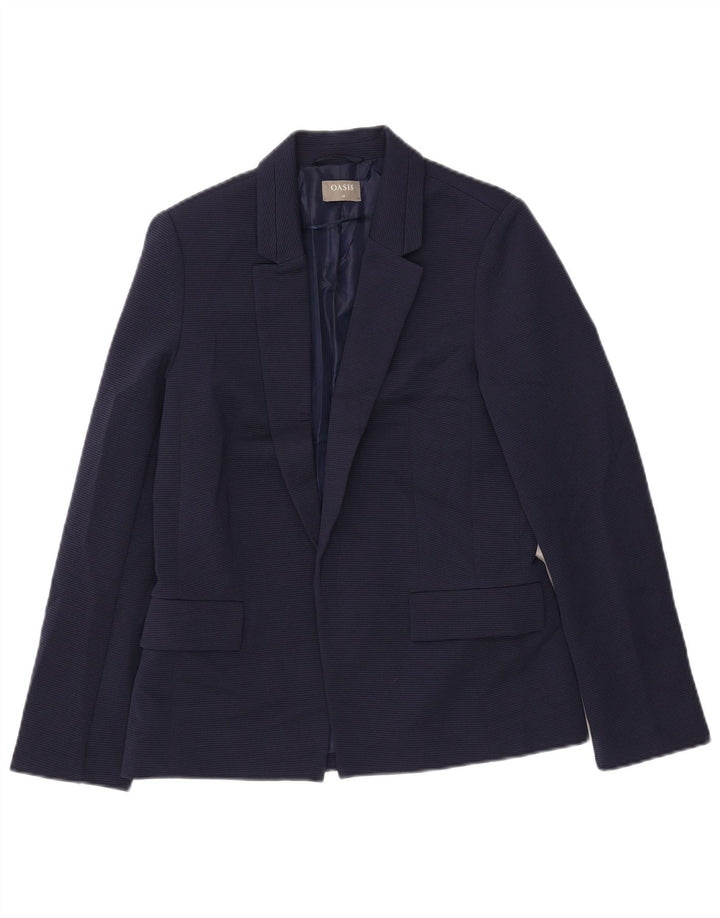 Oasis Veste Blazer Ouverte Femme UK 10 Petit Bleu Marine Polyester
