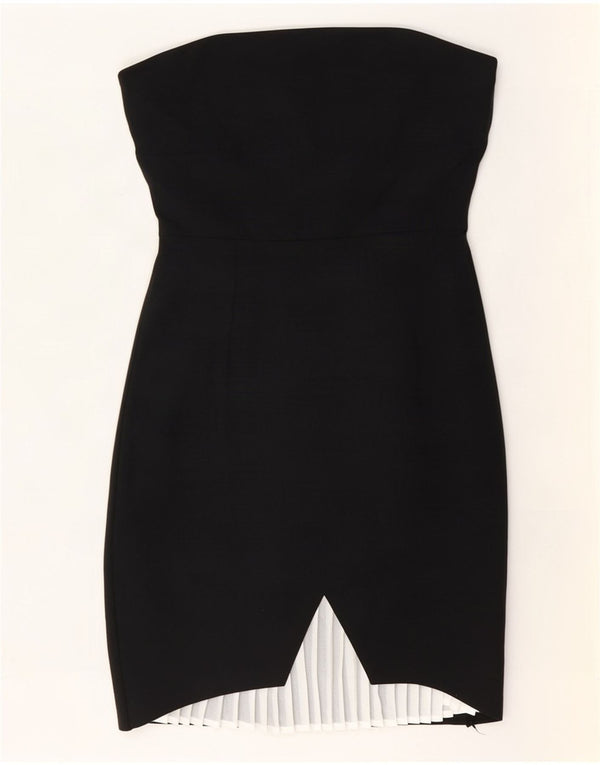 Zara Womens Strapless Dress UK 8 Small Black Polyester
