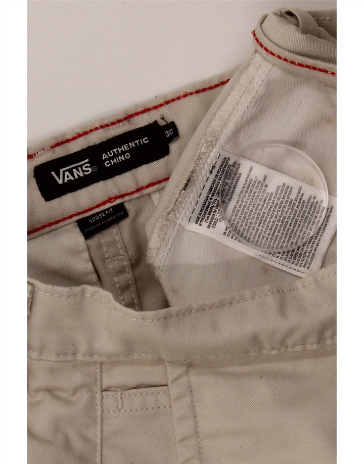 Vans Pantalon chino coupe ample pour homme W30 L29 Beige Polyester