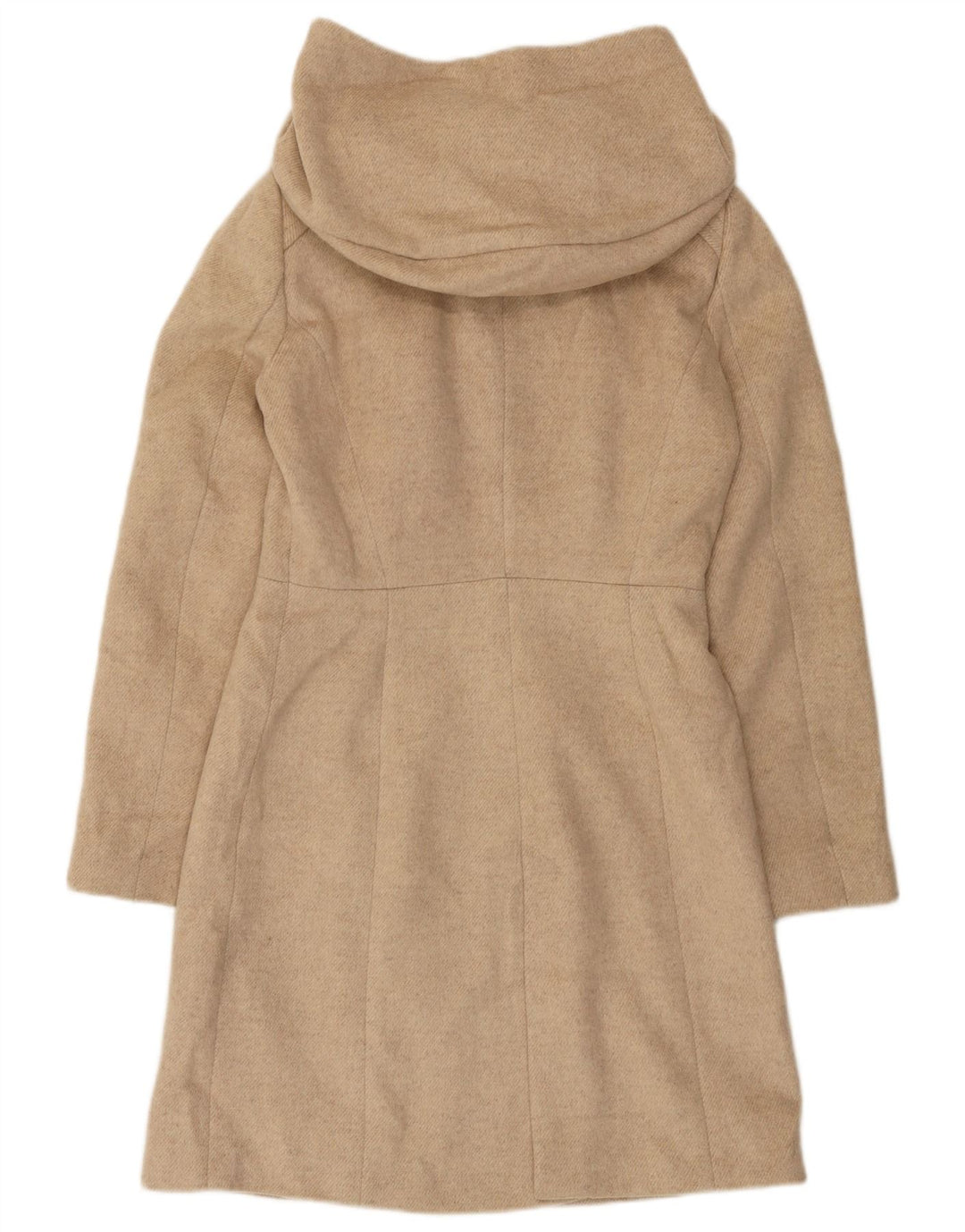 Zara Femme Manteau à capuche UK 12 Laine Beige Moyen