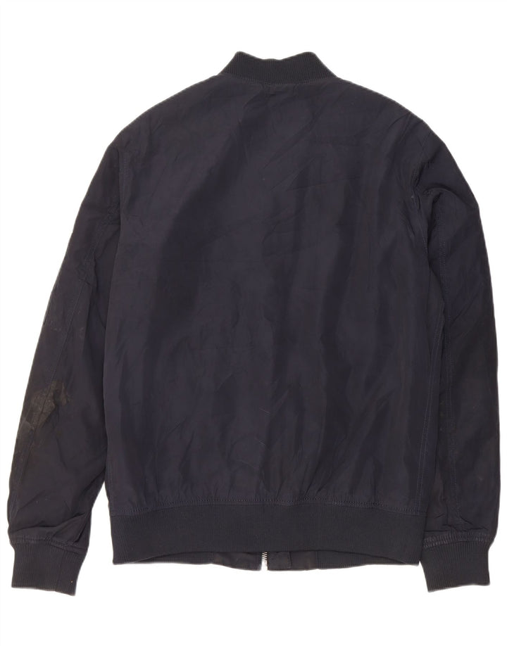 Zara Veste Bomber Homme UK 40 Large Bleu Marine Polyester