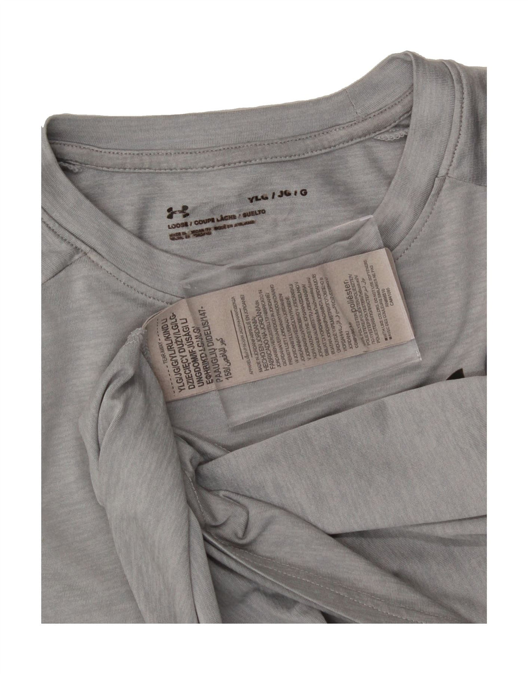 UNDER ARMOUR Boys T-Shirt Top 11-12 Years Large Grey Polyester Vintage Under Armour and Second-Hand Under Armour from Messina Hembry 