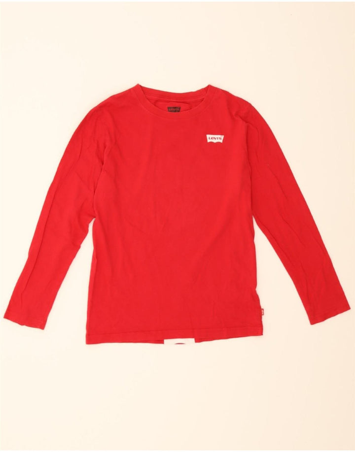 LEVI'S Boys Graphic Top Long Sleeve 13-14 Years Red Vintage Levi's and Second-Hand Levi's from Messina Hembry 