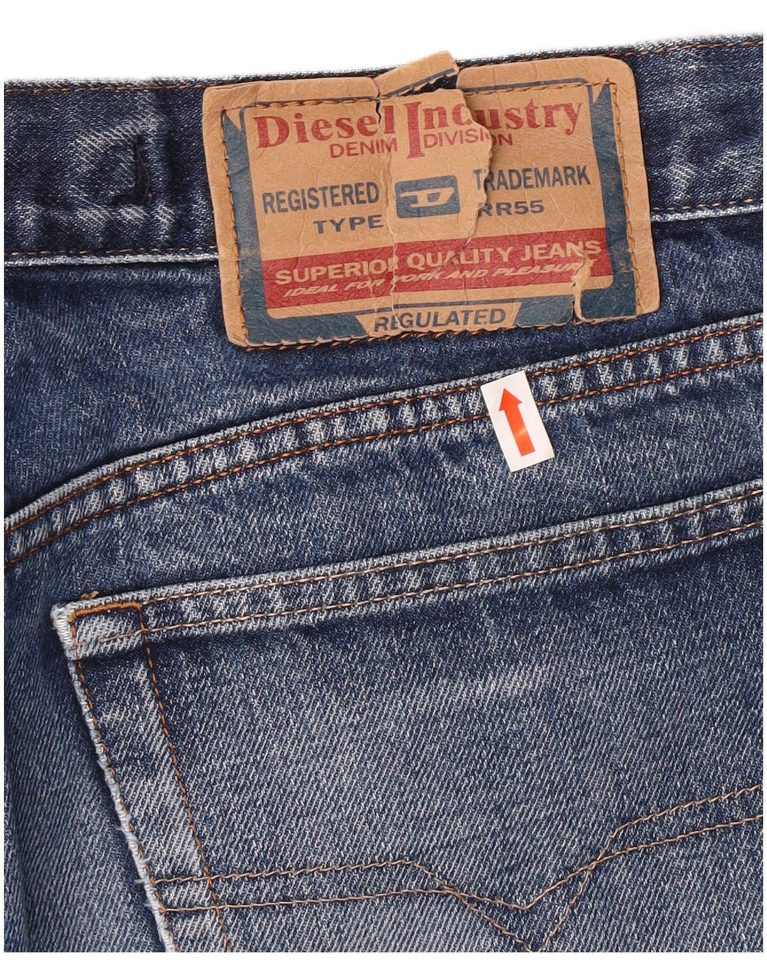 DIESEL Jean droit homme W34 L33 bleu coton classique