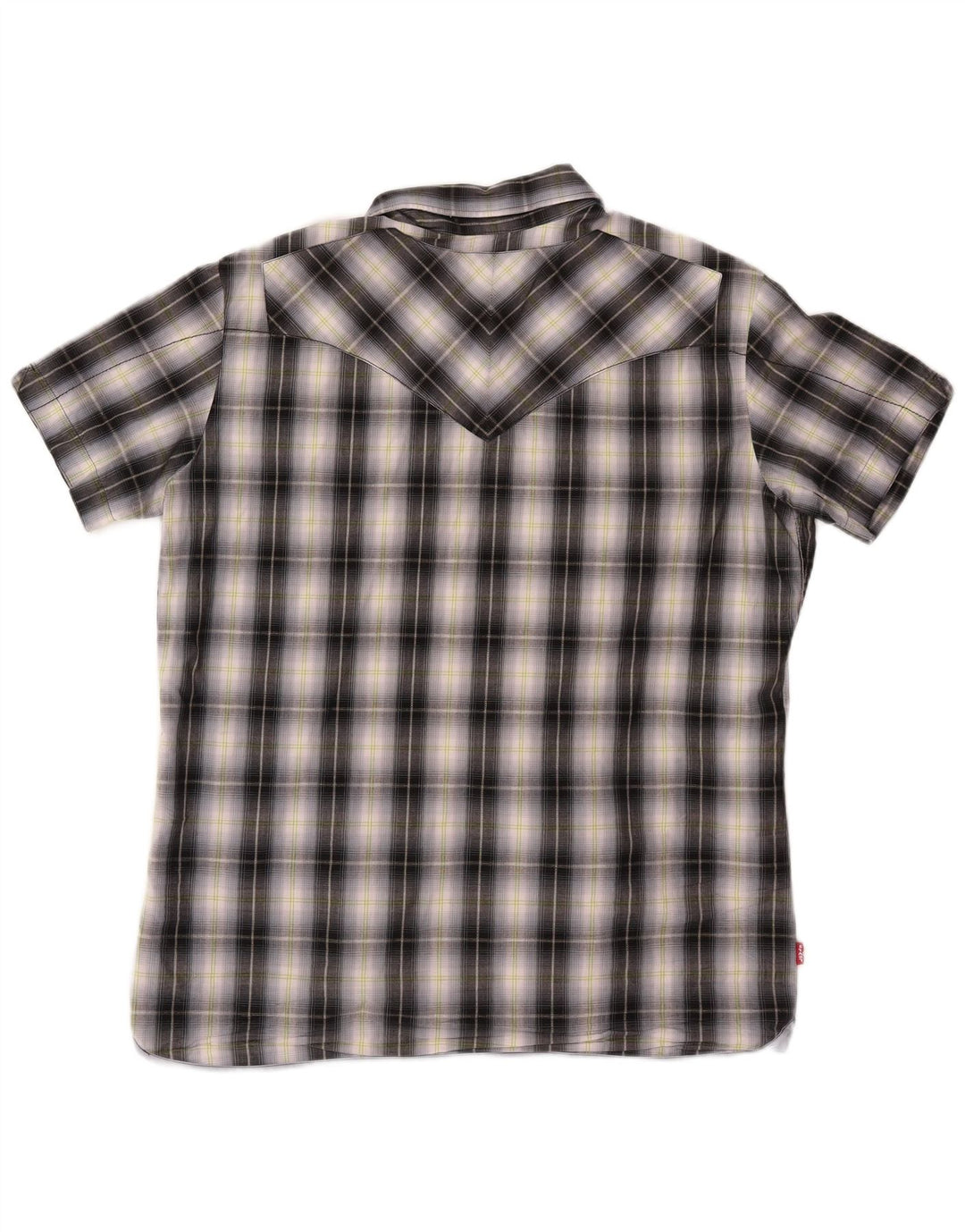LEVI'S Chemise à Manches Courtes Homme 2XL Coton à Carreaux Noir