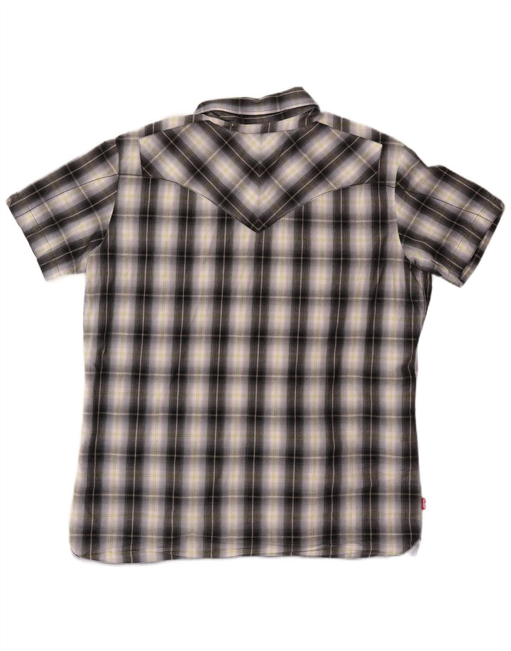 LEVI'S Chemise à Manches Courtes Homme 2XL Coton à Carreaux Noir
