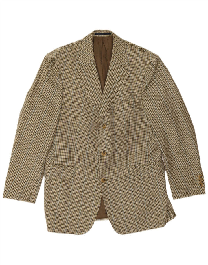 Burberry Veste Blazer Homme EU 48 Laine Vierge Pied-de-Poule Jaune Moyen