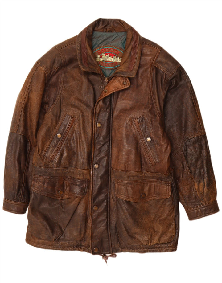 Veste en cuir homme vintage IT 52 XL Cuir marron
