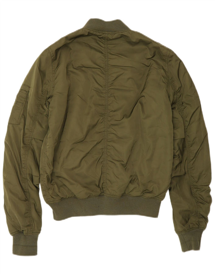 Topshop Veste Bomber Rembourrée Femme UK 8 Petit Vert Polyester