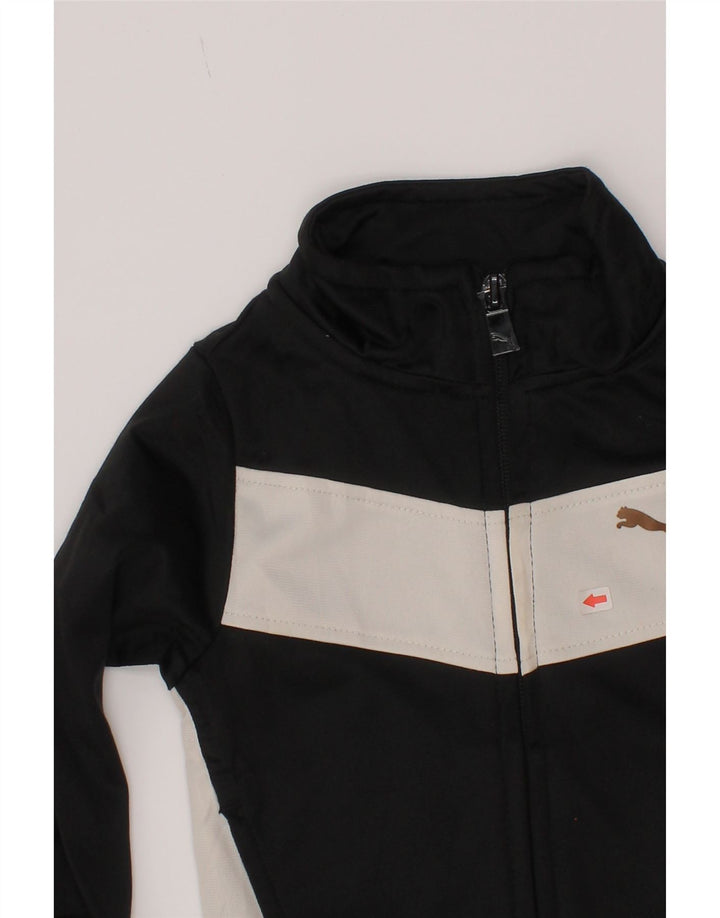 Puma Veste de survêtement pour bébé garçon 9-12 mois Noir Colorblock Polyester