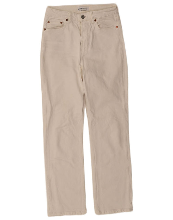 Jean droit femme Zara EU 36 XS W26 L28 coton blanc