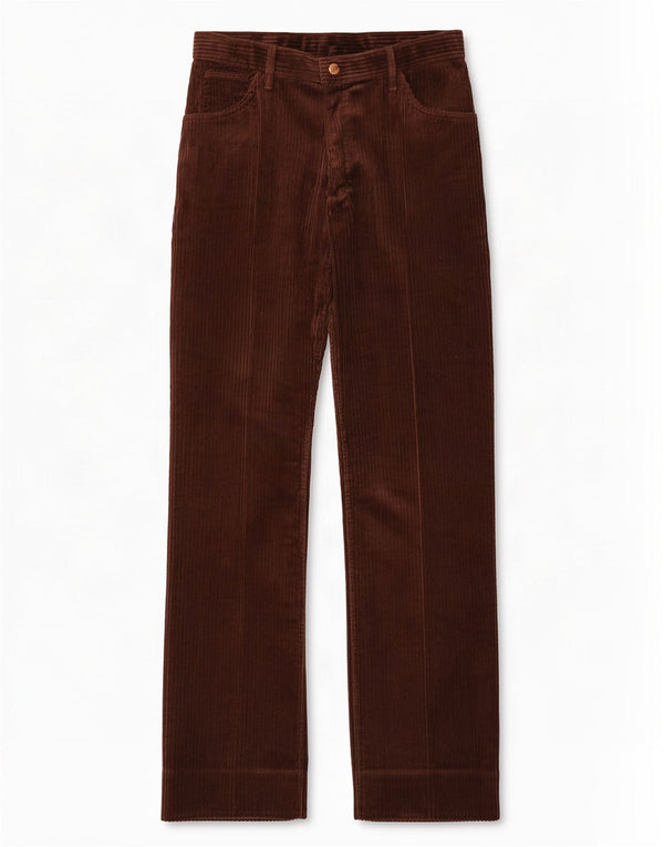 Wrangler Pantalon droit en velours côtelé pour femme W34 L36 Marron Coton