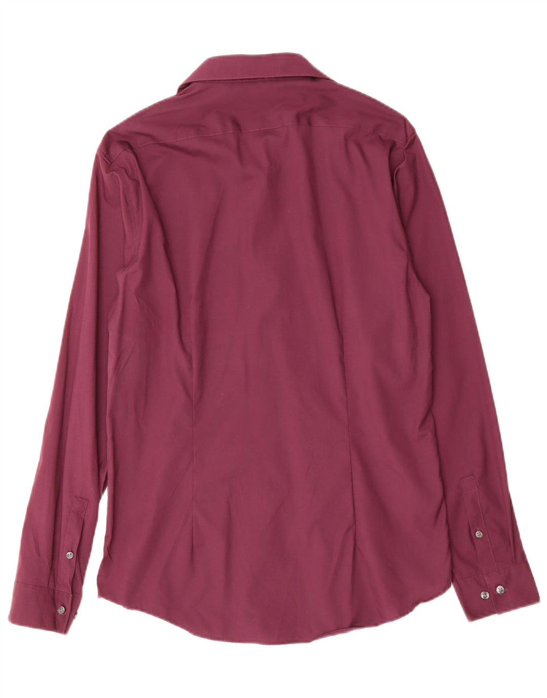 CALVIN KLEIN Chemise ajustée pour homme Taille 39 15 1/2 Coton bordeaux moyen