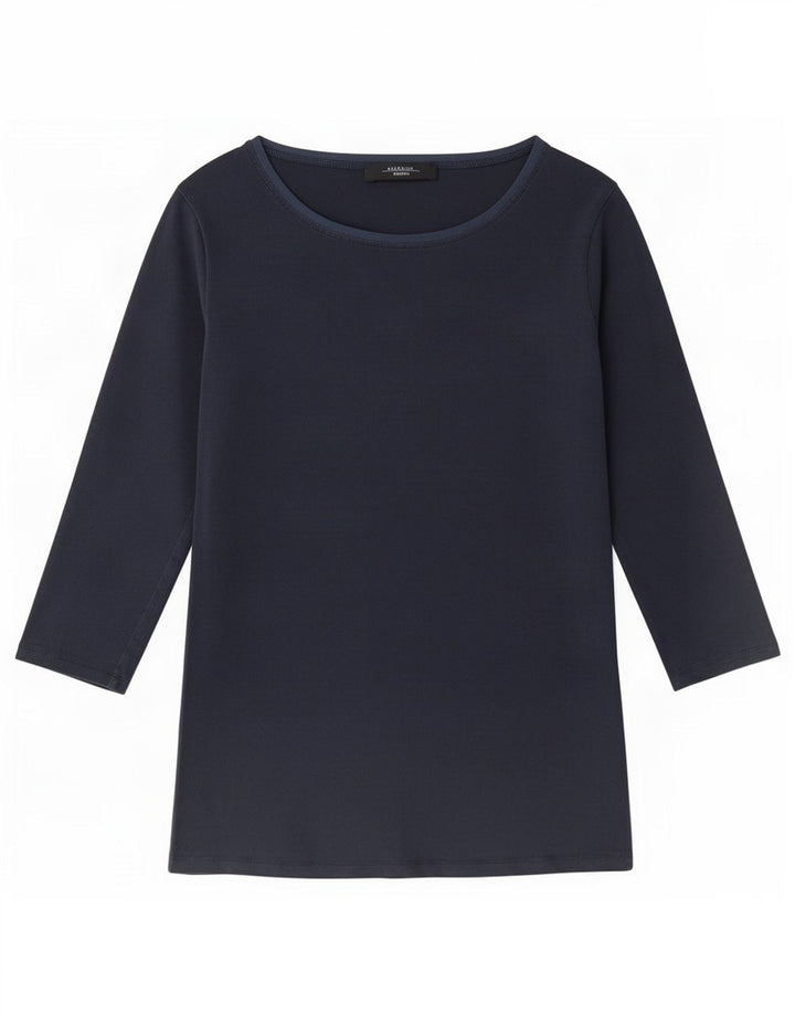 Max Mara Haut de week-end pour femme à manches 3/4 UK 14 Bleu marine moyen