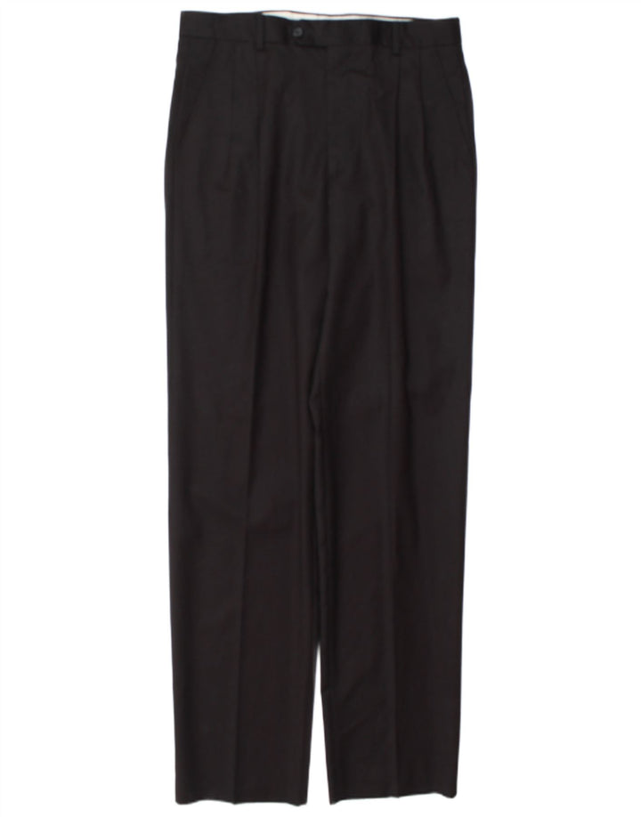 vintage Mens Pegged Suit Pantalon IT 48 Moyen W32 L34 Laine Noire