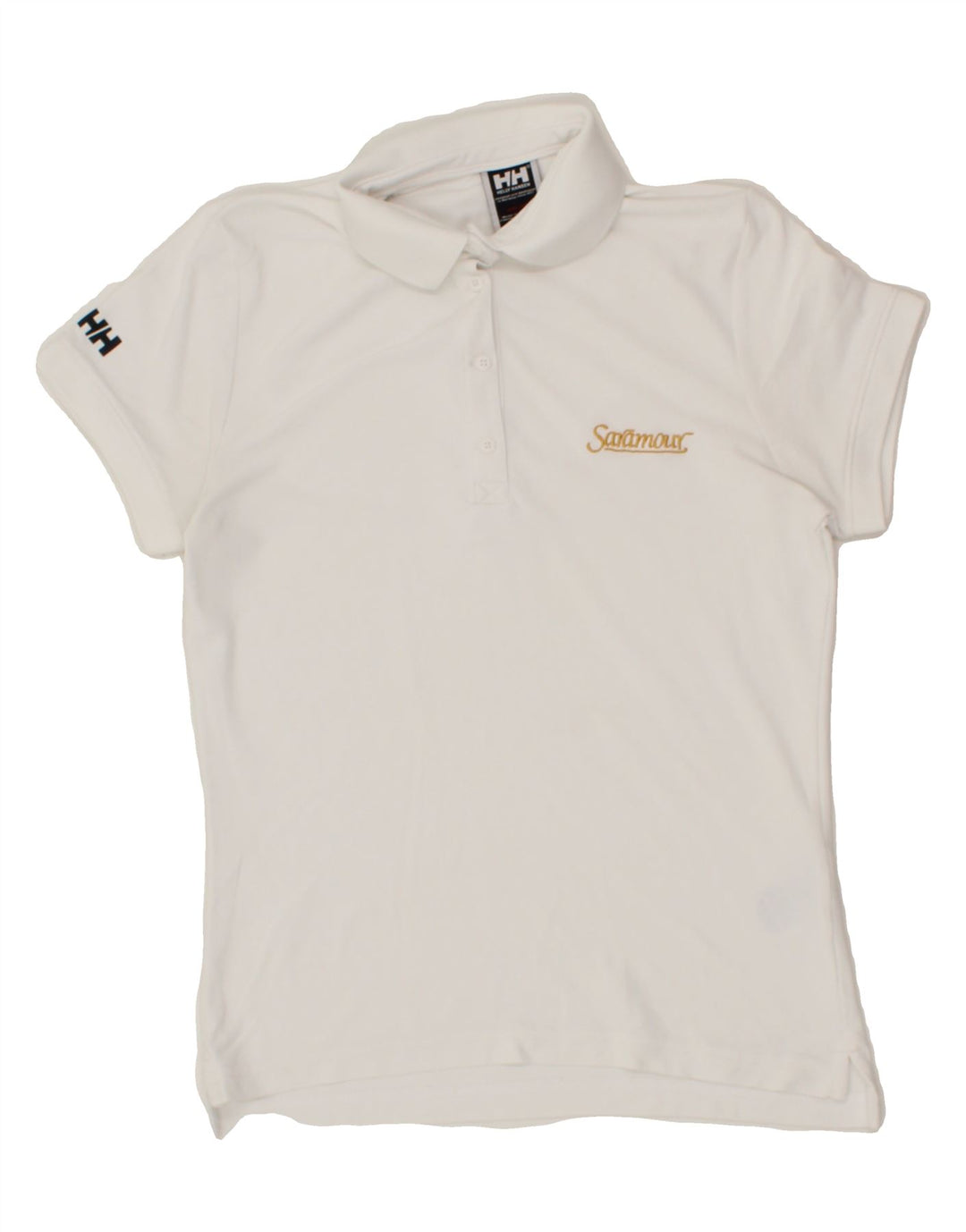 HELLY HANSEN Womens Polo Shirt UK 10 Small White Polyester Vintage Helly Hansen and Second-Hand Helly Hansen from Messina Hembry 