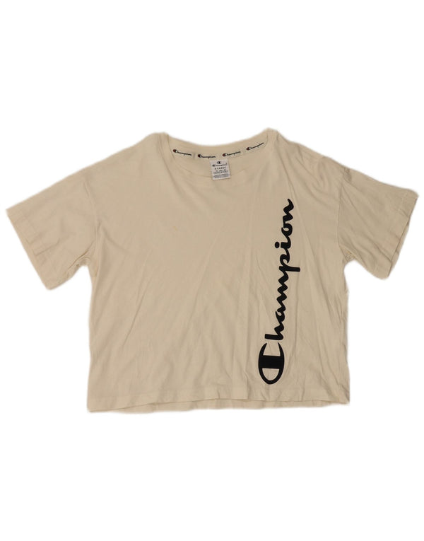 Champion T-shirt court graphique pour femme UK 18 XL Blanc Coton