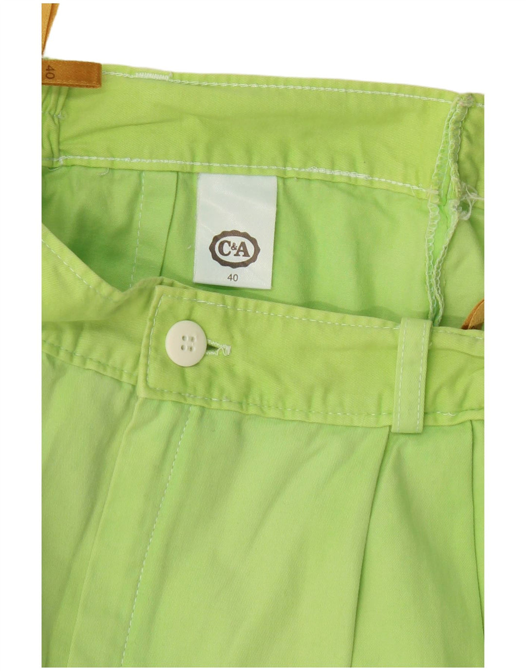 C & A Short chino taille haute pour femme EU 40 Medium W26 Coton vert