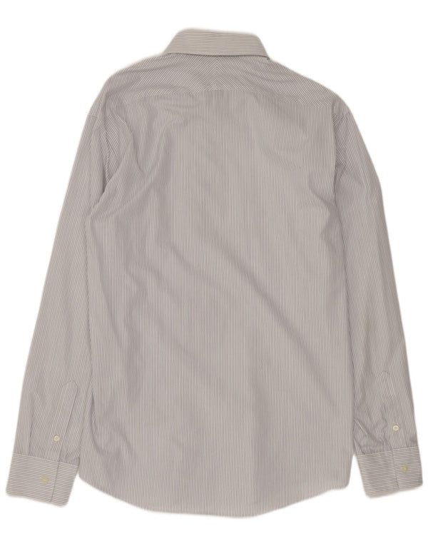 Calvin Klein Chemise slim fit pour homme Taille 41 16 Grand coton à fines rayures blanches