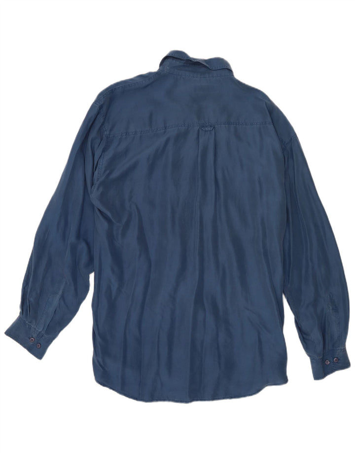 Chemise Homme Vintage Grande Soie Bleue