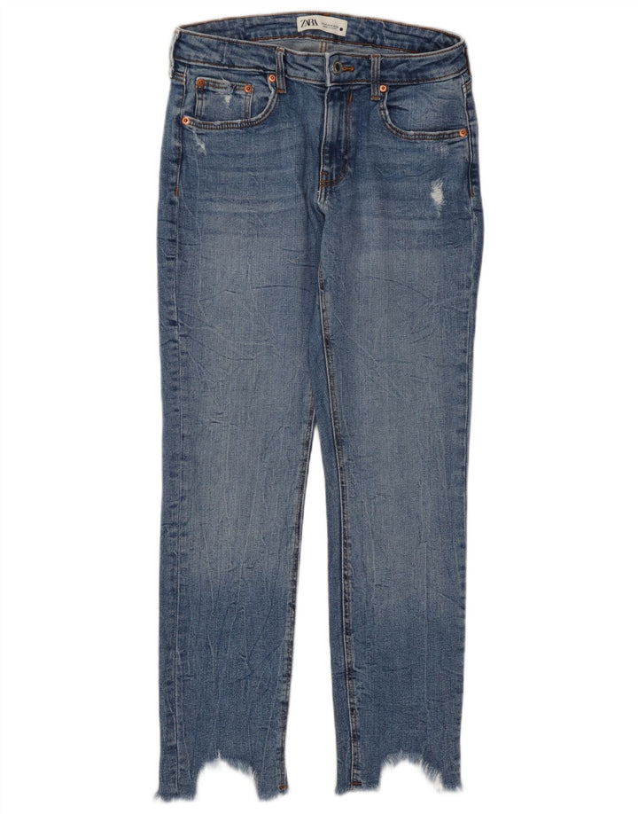 Zara Jean court effet vieilli pour femme EU 40 Medium W30 L27 Bleu