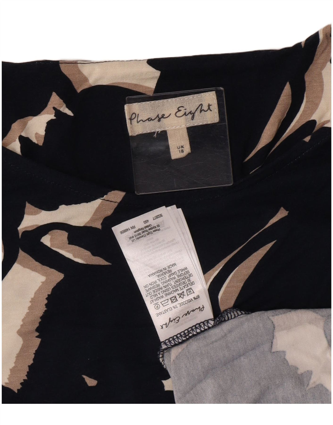 Phase Eight Chemisier Femme Top UK 18 XL Bleu Marine Floral Viscose