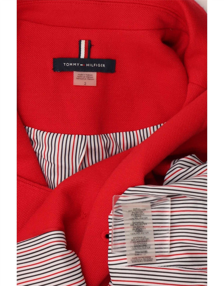 Tommy Hilfiger Veste blazer double boutonnage pour femme US 2 XS Rouge Polyester